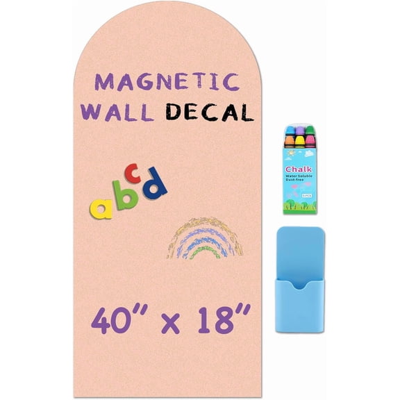 Arch Magnetic Wall Decal - 40" x 18" Matte Finish Chalkboard Sticker for Wall - Magnetic Board for Playroom, Home Classroom