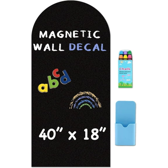 Arch Magnetic Wall Decal - 40" x 18" Matte Finish Chalkboard Sticker for Wall - Magnetic Board for Playroom, Home Classroom