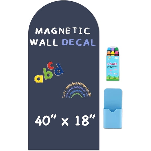 Arch Magnetic Wall Decal - 40" x 18" Matte Finish Chalkboard Sticker for Wall - Magnetic Board for Playroom, Home Classroom