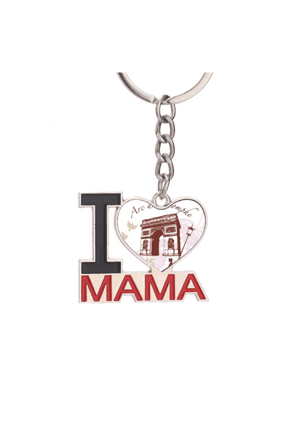 Arch Of Triumphal France Paris Landmark Keychain Metal Keyring Holder Love MAMA Mother