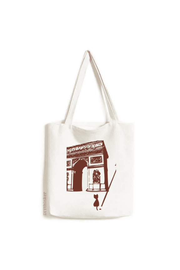 Arch Of Triumphal France Paris Landmark Tote Canvas Bag Shopping Satchel Casual Handbag