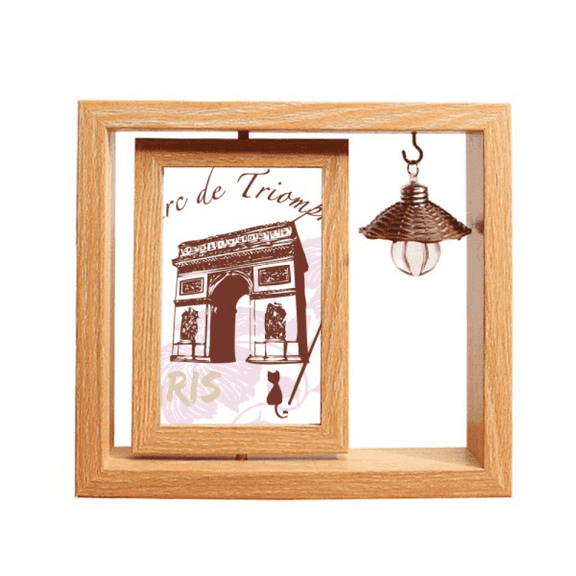 Arch Of Triumphal France Paris Landmark Wooden Rotating Picture Photo Frame 4x6