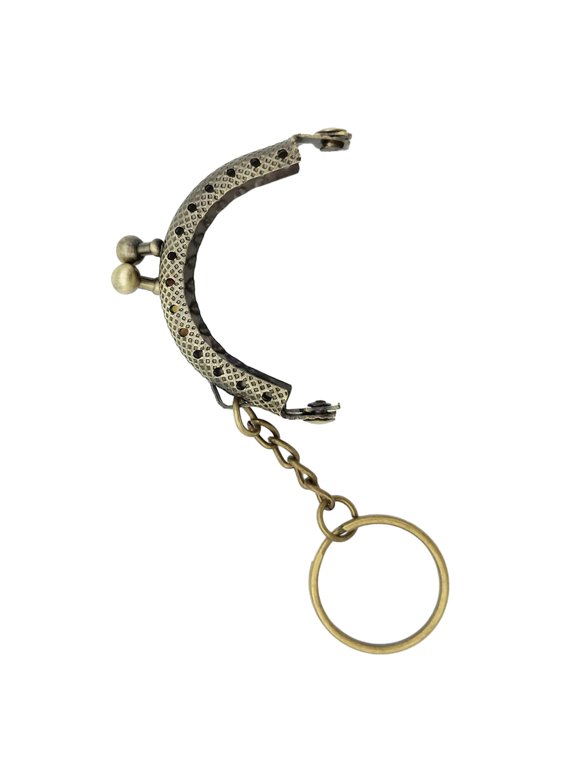 Arch Purse Frame, Kiss Clasp Lock, Coin Bag Metal Frame with Key Rings for Bag Hardware 2Inch