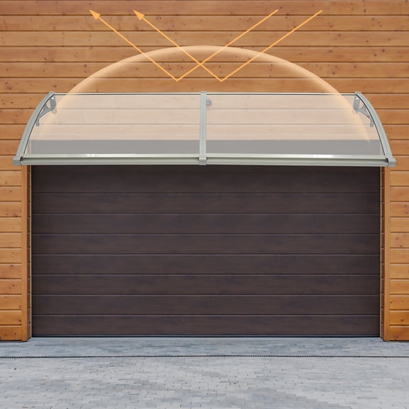 Arch Rainshed 78.7x23.6in Clear Aluminum Alloy Awning with 440 lbs Load Capacity Transparent Door Canopy