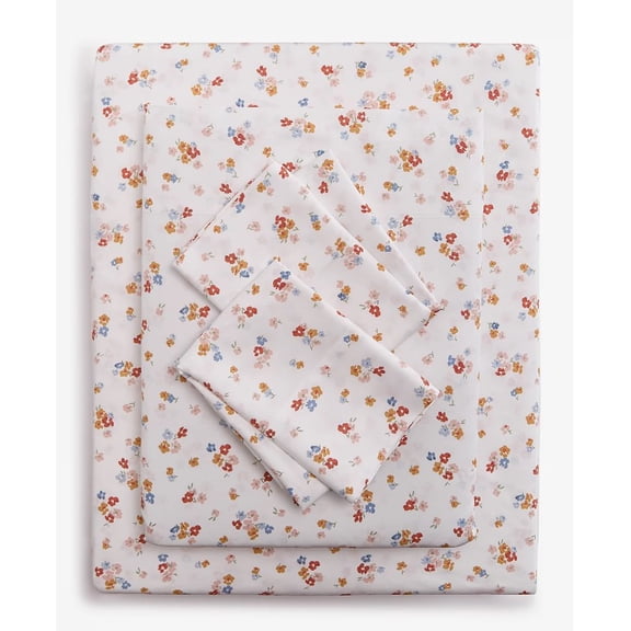 Arch Studio Printed Cotton Sateen 4-Pc. Sheet Set-King-Disty Floral