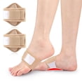 thumbnail image 1 of Arch Support Brace Adjustable, 1 Pair Non-Slip Arch Wraps with Soft Elastic Silicone Pads, Foot Brace for Foot Care, Flat & Fallen Arches, High Arch, Plantar Fasciitis Relief – Fits All Shoes, Beige, 1 of 8