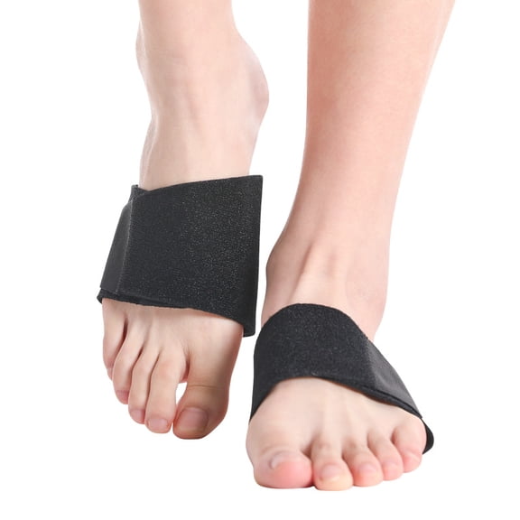 Arch Support Compression Sleeves for Flat Feet & Plantar Fasciitis Relief - Adjustable Orthotic Brace for Fallen Arches, High Arch Support, Foot Pain Relief - 1 Pair (Black, Medium)