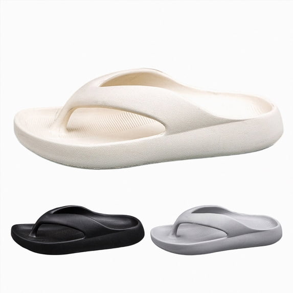 Arch Support Flip Flops Orthopedic Sandals for Women Men Non Slip Comfortable Lightweight Outdoor Walking Beach Shoes Gray Size 10