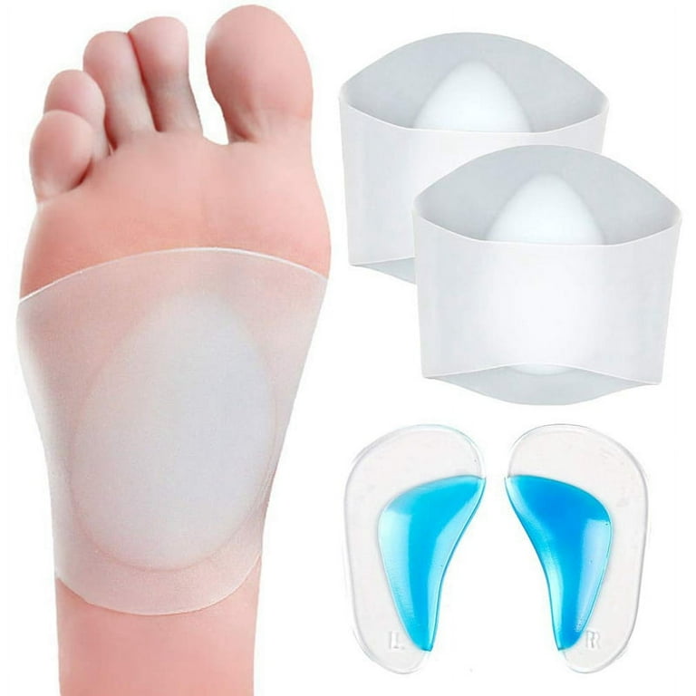 Arch Support Set 2 Pairs Plantar Fasciitis Sleeves Shoe Insoles for Flat Feet Reusable Soft Silicon Arch Sleeves with Padded Cushions for Plantar Fasciitis Flat Feet Walmart