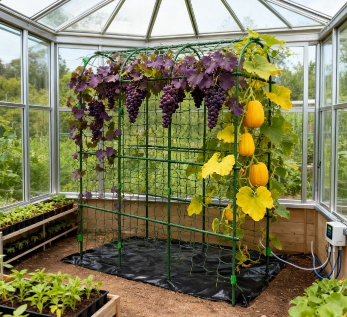 Arch Trellis, Garden Trellis for Climbing Plants Outdoor, with Climbing Net