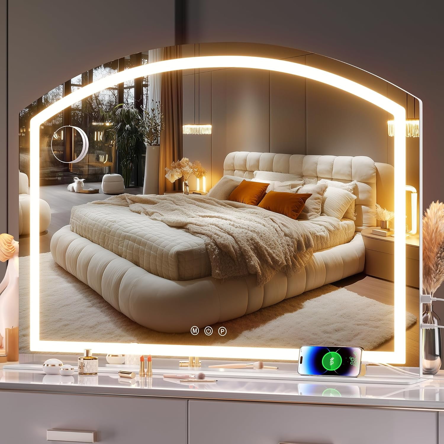 Led 40 X 30 Arch Vanity Mirror with Light, 40