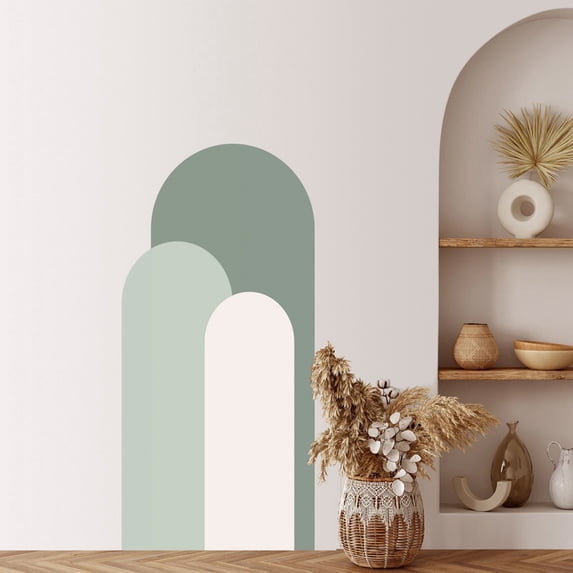 Arch Wall Decal Wall Decal Peel and Stick Modern Polka Dot Decals Arch Wall Stickers Terracotta Wall Decor Art Murals Wall Decal Removable Minimalist Wallpaper for Bedroom Living Room