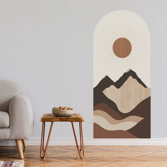 Arch Wall Decals Peel and Stick Boho Floral Wall Sticker 72" H x 32" W Large Flower Mural for Door Decor Removable Lanscape Wall Decal for Bedroom Living Room Office Spring Decor