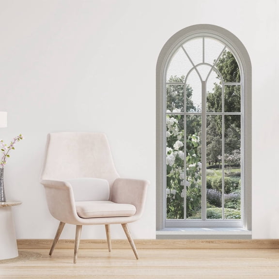 Arch Wall Decals Peel and Stick Boho Floral Wall Sticker 72" H x 32" W Large Flower Mural for Door Decor Removable Lanscape Wall Decal for Bedroom Living Room Office Spring Decor