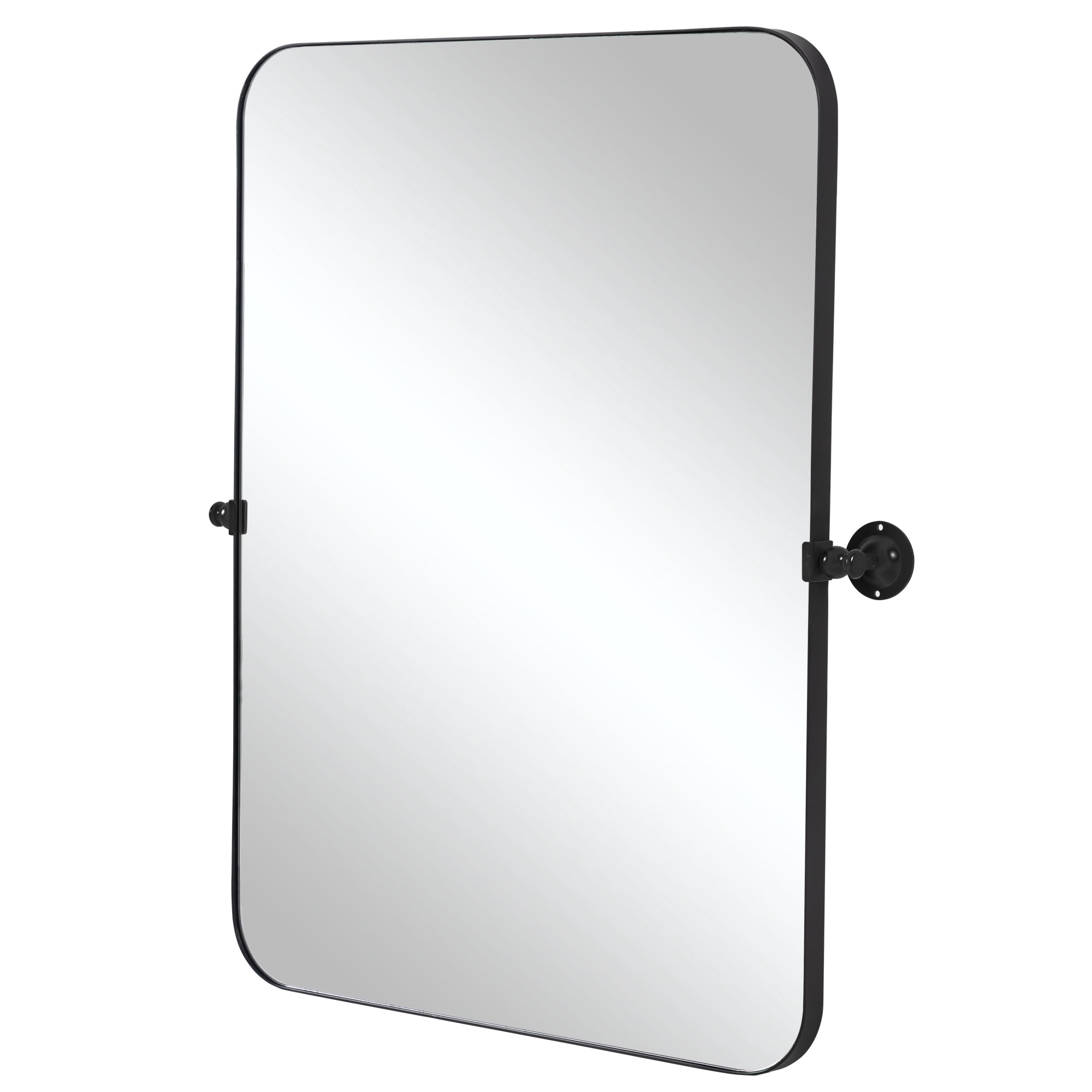 Arch Wall Mirror Arch Small Mirror Round Corner Mirror Wall Mirror 36"x24",Black,Iron