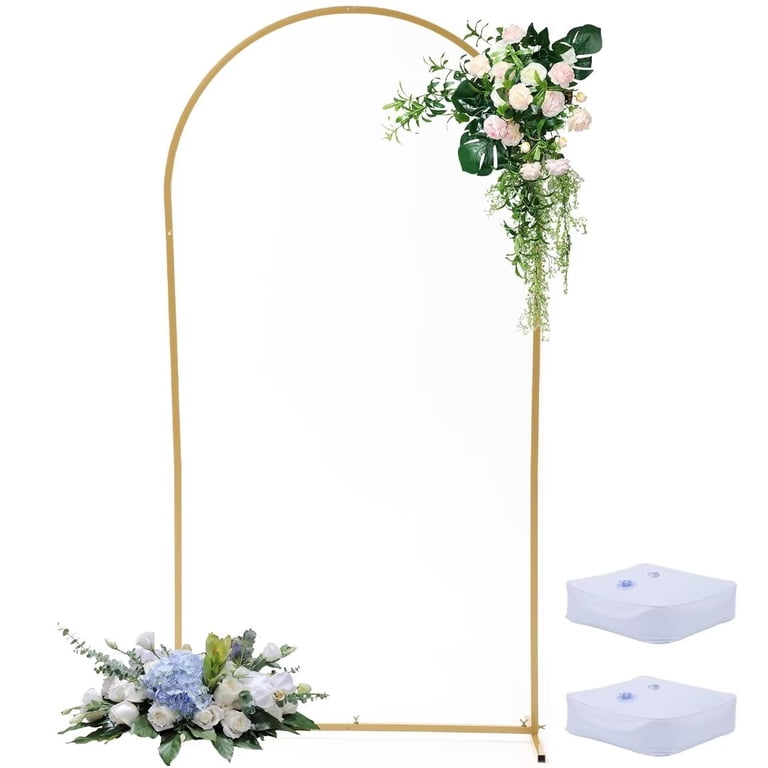 7.2FT Gold Wedding Arch Stand With Water Bags - Backdrop For Parties & Events