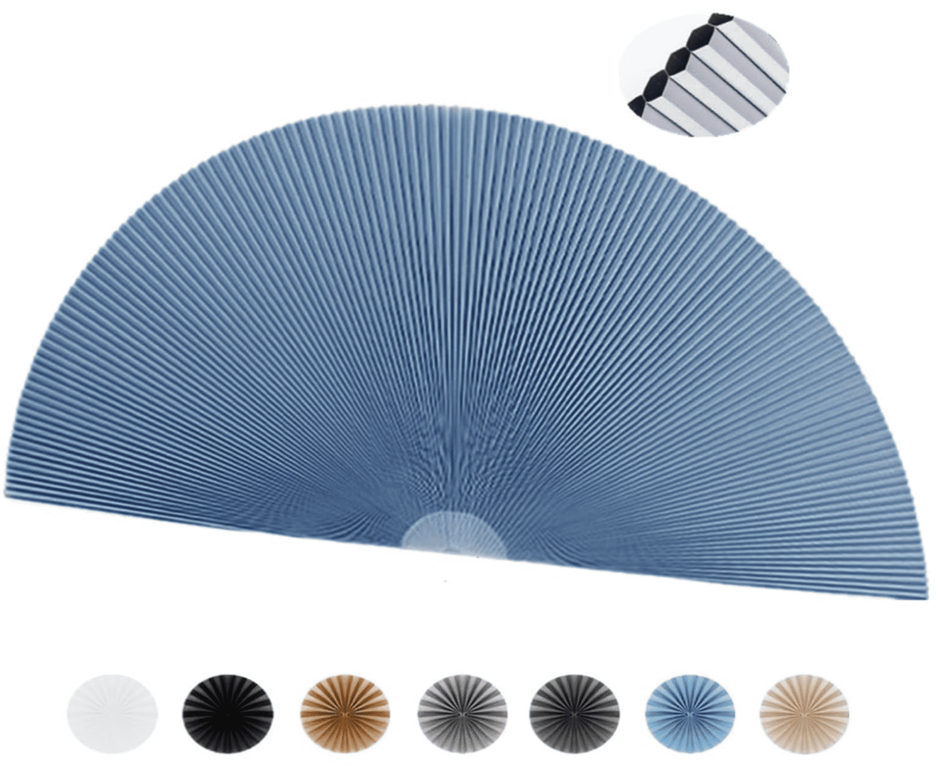 Arch Window Blackout Shades,Cellular Half Round Window Shade,Self Adhesive No Drill 90% Shade Pleated Blinds Window Moon Cover Easy to Cut and Install