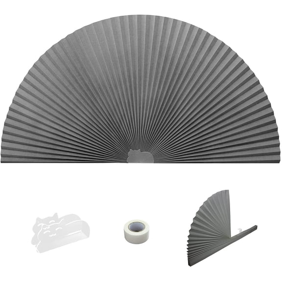Arch Window Pleated Blinds Easy Cut and Install Pleated Shades Fliterling Linght and Blackout Blinds Grey
