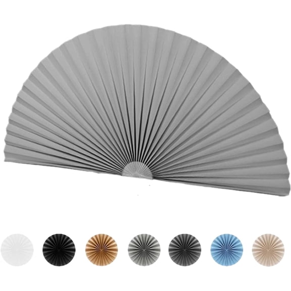 Arch Window Shade Light Filtering Pleated Shade Half Circle Self Adhesive Fabric Blinds Room Darkening Shades Stick on Easy Install Blinds Semi Circle Window Cover 60CM
