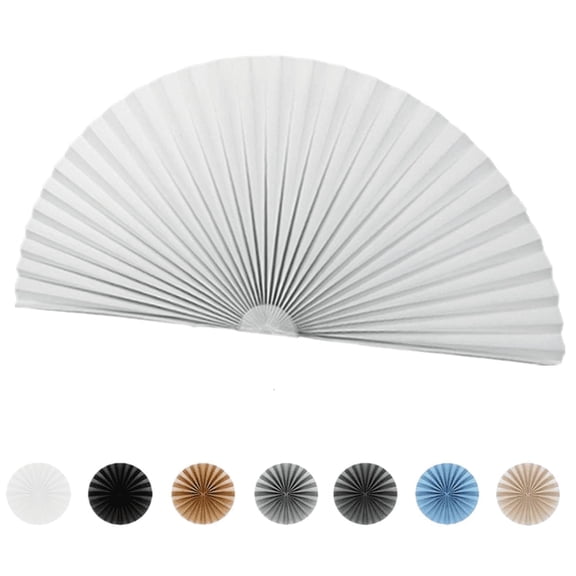 Arch Window Shade Light Filtering Pleated Shade Half Circle Self Adhesive Fabric Blinds Room Darkening Shades Stick on Easy Install Blinds Semi Circle Window Cover 45CM