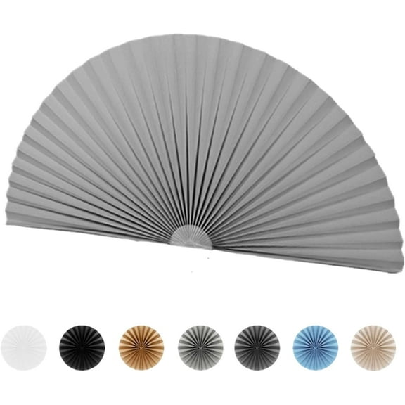 Arch Window Shade Light Filtering Pleated Shade Half Circle Self Adhesive Fabric Blinds Room Darkening Shades Stick on Easy Install Blinds Semi Circle Window Cover