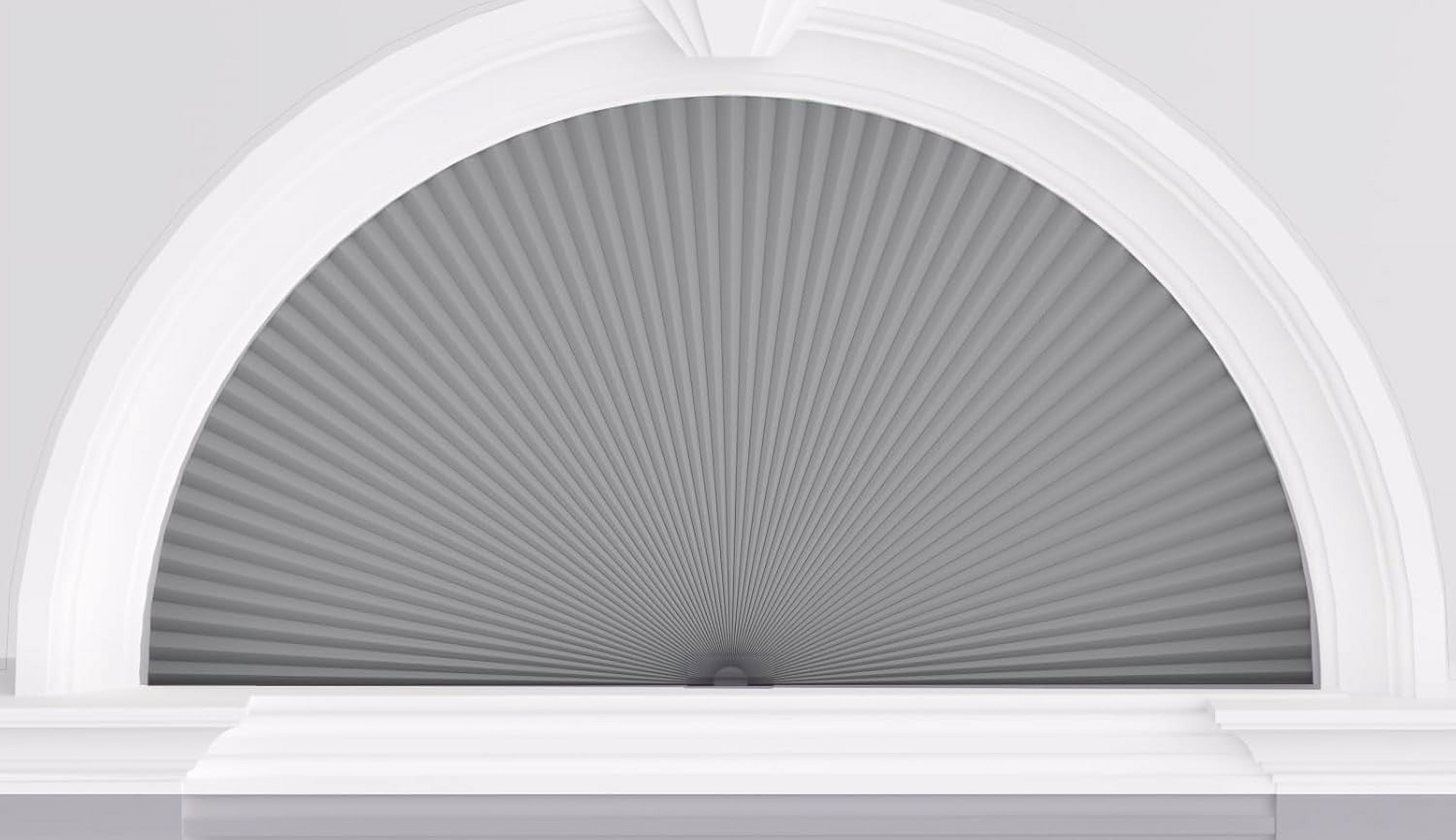Arch Window Shades Half Circle Blackout Cellular Shades Cordless No Drill Blinds for Windows Half Moon Honeycomb Fabric No Tools Room Darkening Shades Easy Install (1PCS Grey 72" W X 36" H)