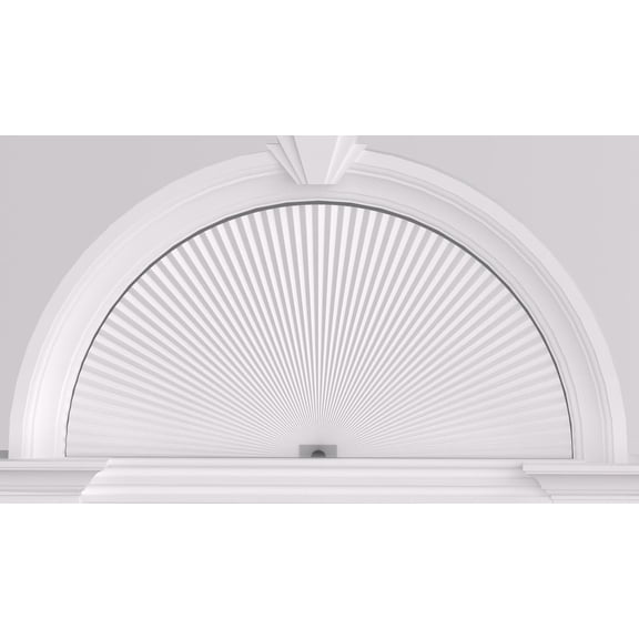 Arch Window Shades Half Circle Light Filtering Cellular Shades Cordless No Drill Blinds for Windows Half Moon Honeycomb Fabric No Tools Shades Easy Install (1PCS White 72" W X 36" H)