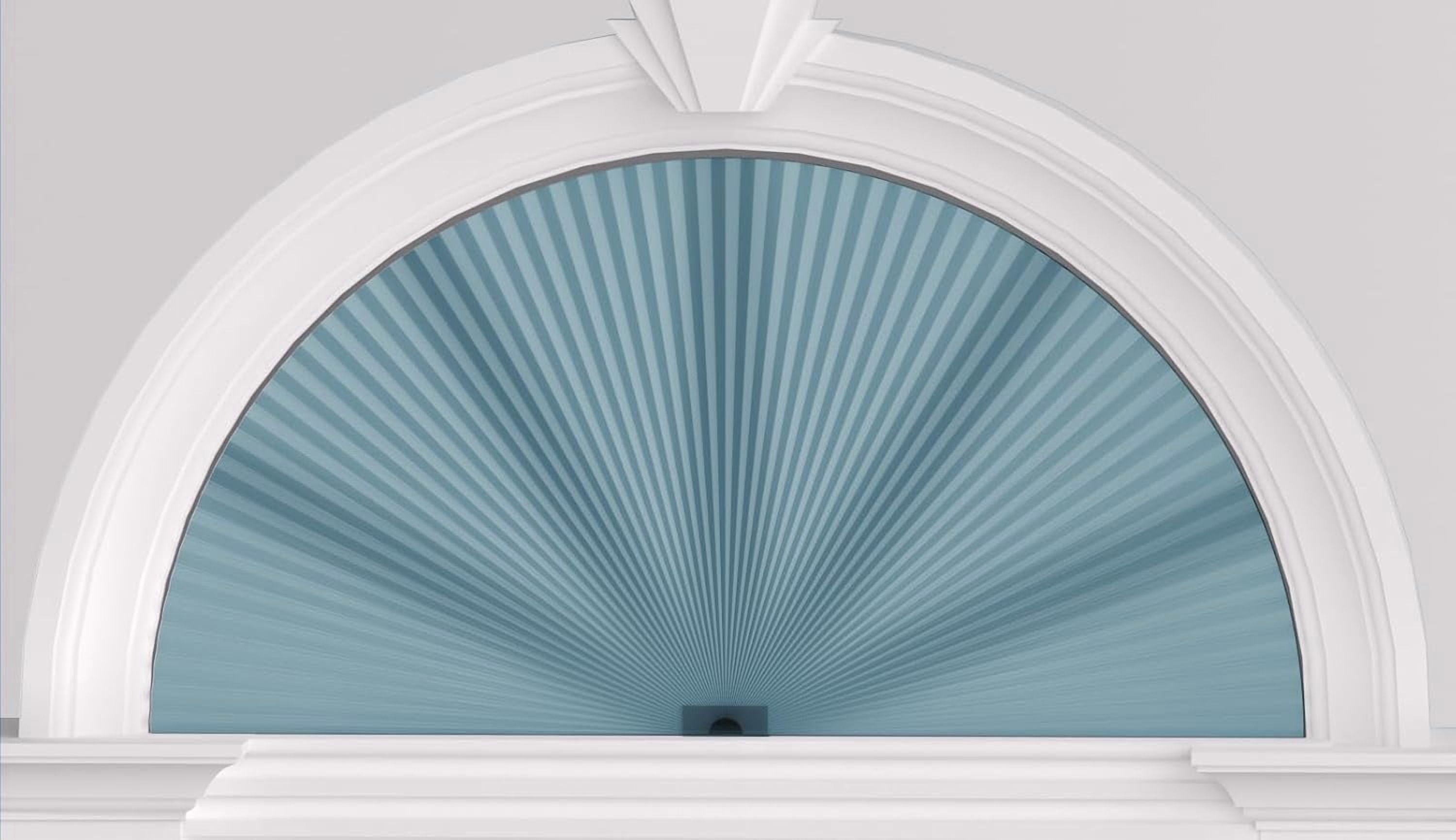 Arch Window Shades Half Circle Light Filtering Cellular Shades Cordless No Drill Blinds for Windows Half Moon Honeycomb Fabric No Tools Shades Easy Install (1PCS Blue 72" W X 36" H)
