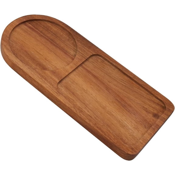 Arch Wood Tea Serving Tray Wooden Salt and Pepper Mill Tray Holder Bamboo Condiment Tea Serving Tray Grinder Rest