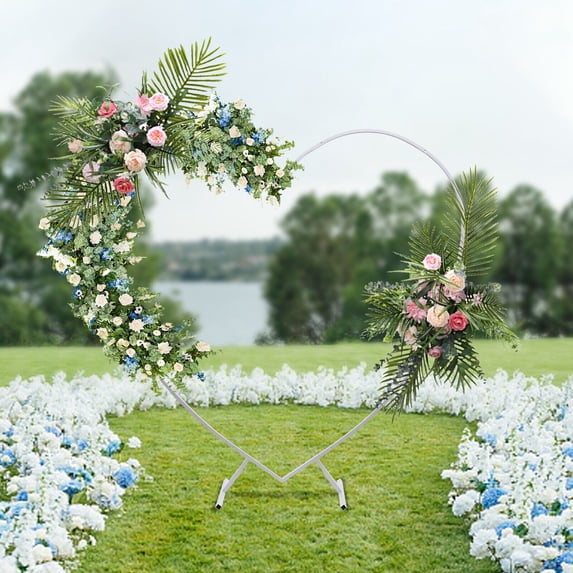 Arch Wreath Frame Holder Stand 2.1M Heart Balloon Wedding Birthday Party Circle White