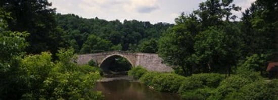 Arch bridge across Casselman River Casselman Bridge Casselman River Bridge State Park Garrett County Maryland USA Canvas Art - Panoramic Images (18 x 7)