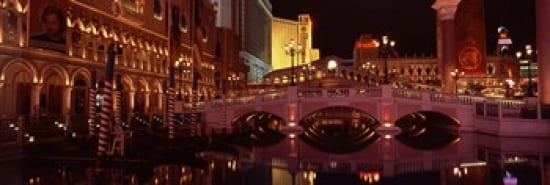 Arch bridge across a lake Las Vegas Nevada USA Canvas Art - Panoramic Images (36 x 12)