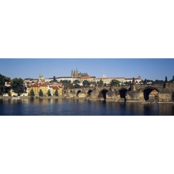 Arch bridge across a river Charles Bridge Vltava River Prague Czech Republic Canvas Art - Panoramic Images (18 x 6)