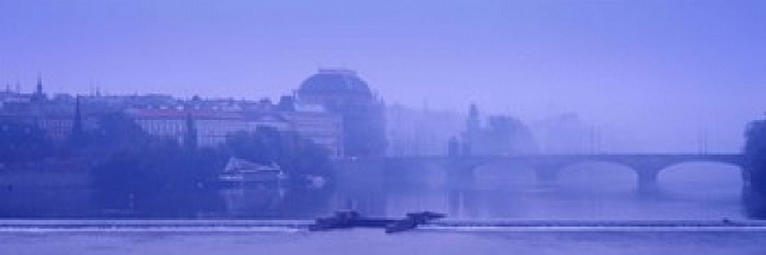 Arch bridge across a river National Theatre Legii Bridge Vltava River Prague Czech Republic Canvas Art - Panoramic Images (18 x 6)