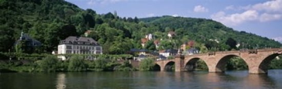 Arch bridge across a river Neckar River Heidelberg Baden-Wurttemberg Germany Canvas Art - Panoramic Images (36 x 12)