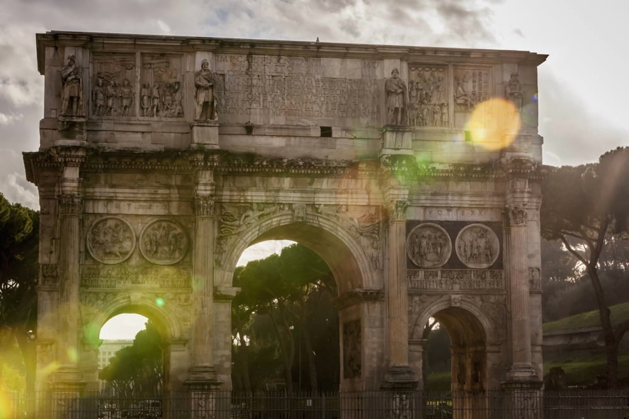 Arch of Constantine Rome Italy Canvas Art - Reynold Mainse Design Pics (19 x 12)