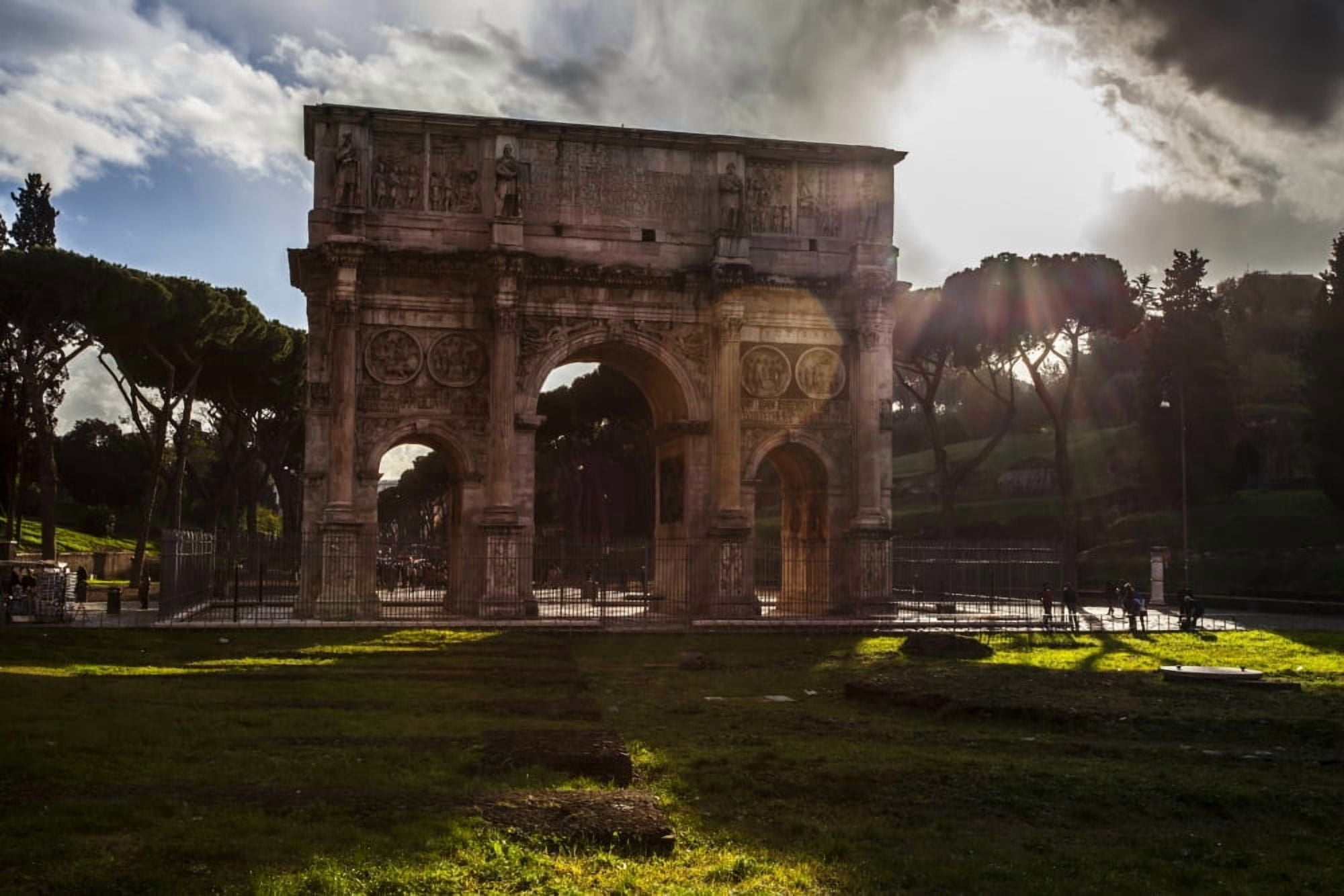Arch of Constantine Rome Italy Canvas Art - Reynold Mainse Design Pics (19 x 12)