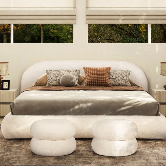 Arch-shaped Rounded Puffy Headboard - Elegant and Comfortable Bed for Luxury Sleep