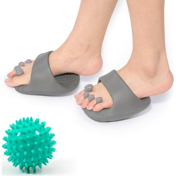Arch support, suitable for plantar fasciitis, flat feet, arch exercise slippers, hallux valgus corrector, toe separator, calf strengthener, arch pain relief, soreness. Gray