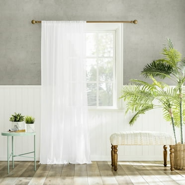 Archaeo 100% Cotton Sheer Curtain, 50"x96", White
