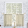thumbnail image 1 of Archaeo 2-Pack Slub Textured Linen Blend Cafe Curtain Pair, 56"W X 24"L, Linen, 1 of 8