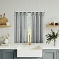 thumbnail image 1 of Archaeo 2-pack Cotton Blend Button Tab Top Cafe Curtain Pair, 54"x36", Gray, 1 of 5