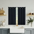 thumbnail image 1 of Archaeo 2-pack Cotton Blend Button Tab Top Cafe Curtain Pair, 54"x36", Navy Blue, 1 of 5