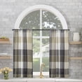 thumbnail image 1 of Archaeo Colorblock Plaid 100% Cafe Curtain Pair, 52"x45", 52"x45", Mocha Brown, 1 of 5