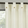 thumbnail image 1 of Archaeo  Cotton Blend Button Semi-Sheer  Tab Top Single Curtain Panel, 1 Panel, Cream, 40”W x 84"L, 1 of 9