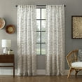 thumbnail image 1 of Archaeo Jigsaw Embroidery Linen Blend Curtain, 50"x95", Gray/Linen, 1 of 7