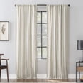 thumbnail image 1 of Archaeo Slub Texture Stripe Cotton Curtain, 52"W X 84"L, Linen/White, 1 of 7