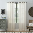 thumbnail image 1 of Archaeo Slub Textured Linen Blend Grommet Top Curtain, 52"x63", Ivory, 1 of 8