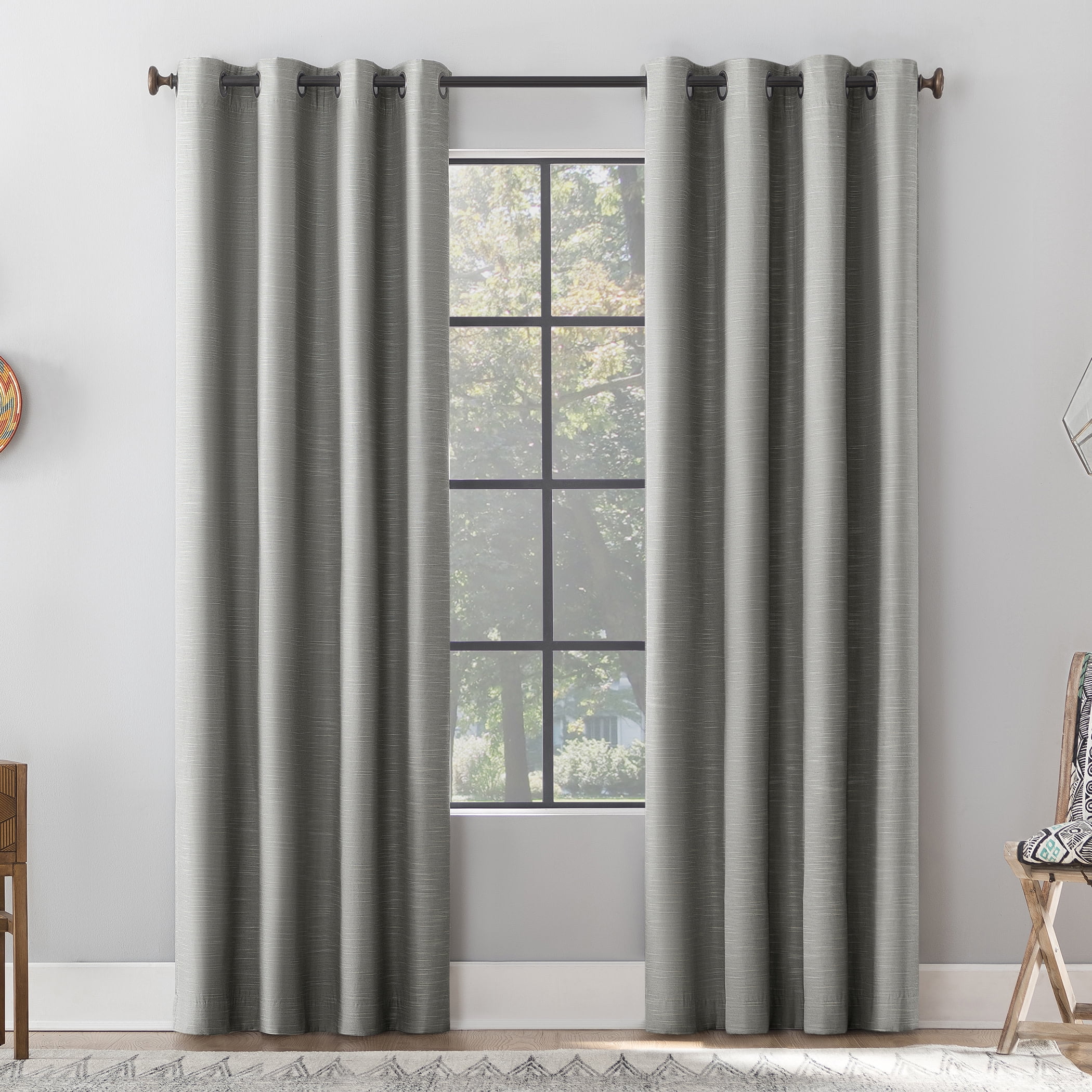 Archaeo Textured Linen Blend Total Blackout Grommet Top Curtain