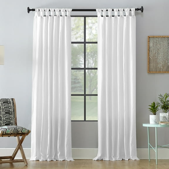 Archaeo Washed 100% Cotton Twist Tab Curtain, 52" x 108" Panel, White